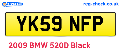 YK59NFP are the vehicle registration plates.