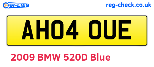 AH04OUE are the vehicle registration plates.