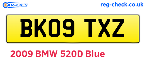 BK09TXZ are the vehicle registration plates.