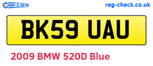 BK59UAU are the vehicle registration plates.