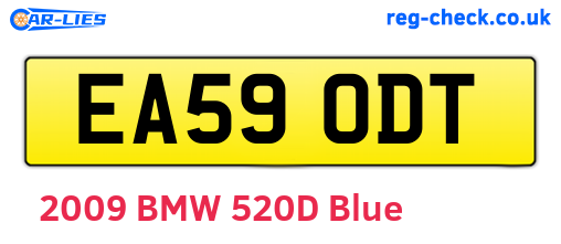 EA59ODT are the vehicle registration plates.