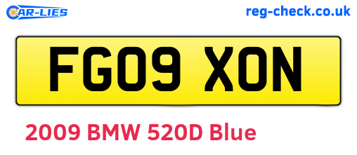 FG09XON are the vehicle registration plates.