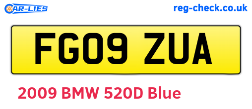 FG09ZUA are the vehicle registration plates.