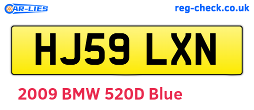 HJ59LXN are the vehicle registration plates.