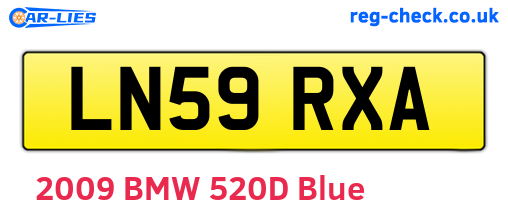 LN59RXA are the vehicle registration plates.