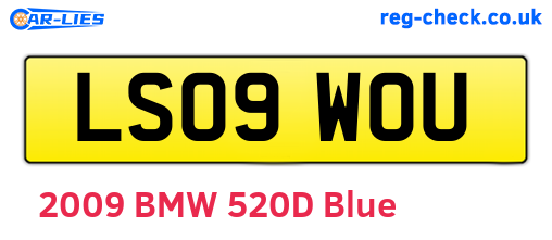 LS09WOU are the vehicle registration plates.