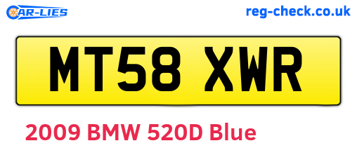 MT58XWR are the vehicle registration plates.