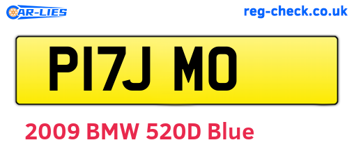 P17JMO are the vehicle registration plates.