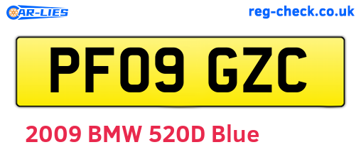 PF09GZC are the vehicle registration plates.