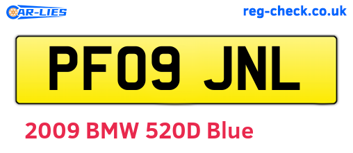 PF09JNL are the vehicle registration plates.