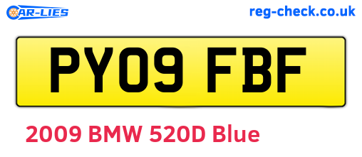 PY09FBF are the vehicle registration plates.