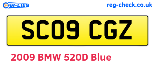 SC09CGZ are the vehicle registration plates.