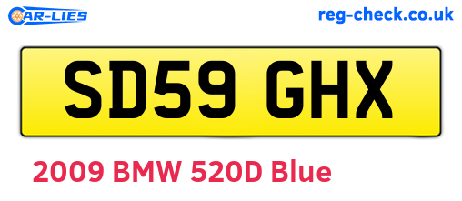 SD59GHX are the vehicle registration plates.