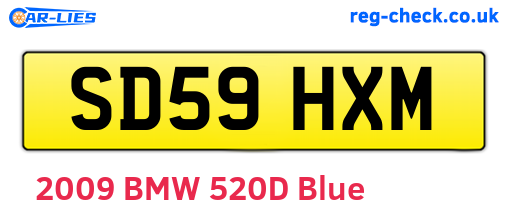 SD59HXM are the vehicle registration plates.
