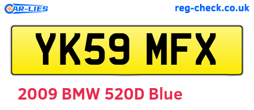 YK59MFX are the vehicle registration plates.