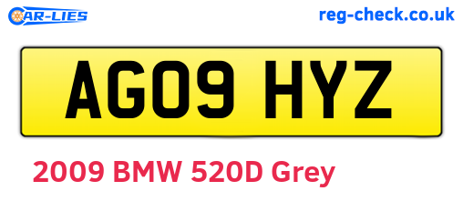 AG09HYZ are the vehicle registration plates.