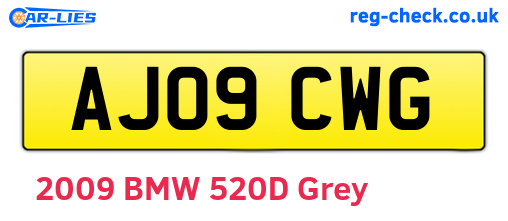 AJ09CWG are the vehicle registration plates.