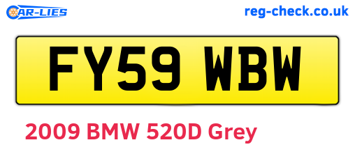 FY59WBW are the vehicle registration plates.