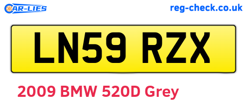 LN59RZX are the vehicle registration plates.