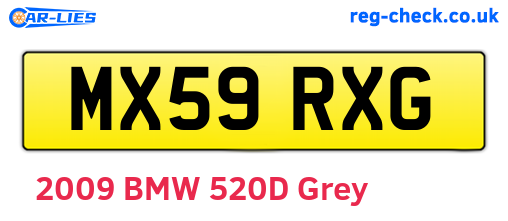 MX59RXG are the vehicle registration plates.