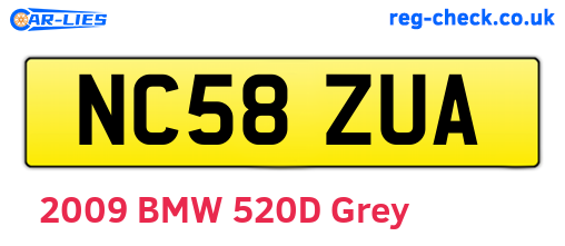 NC58ZUA are the vehicle registration plates.