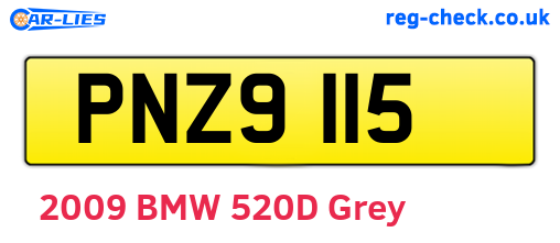 PNZ9115 are the vehicle registration plates.