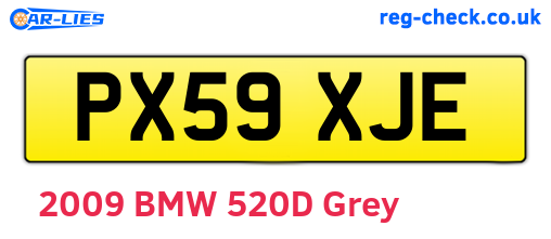 PX59XJE are the vehicle registration plates.
