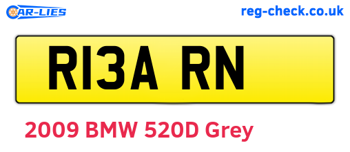 R13ARN are the vehicle registration plates.