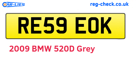RE59EOK are the vehicle registration plates.