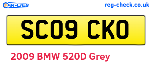 SC09CKO are the vehicle registration plates.