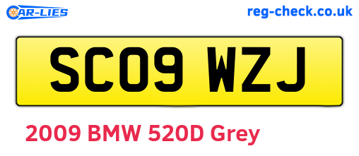 SC09WZJ are the vehicle registration plates.