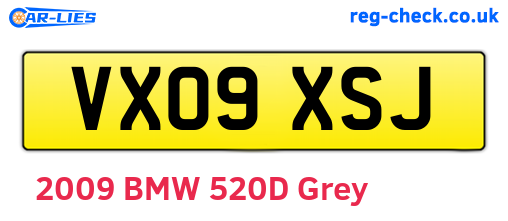 VX09XSJ are the vehicle registration plates.