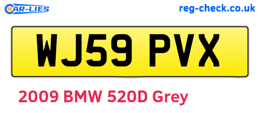WJ59PVX are the vehicle registration plates.