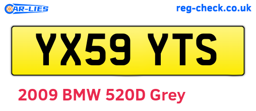 YX59YTS are the vehicle registration plates.