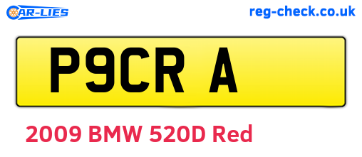 P9CRA are the vehicle registration plates.