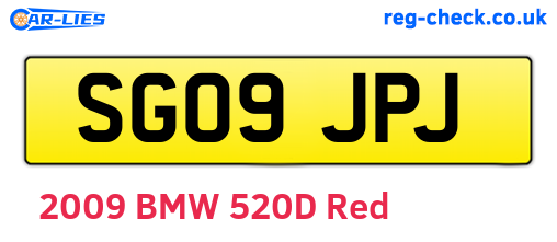 SG09JPJ are the vehicle registration plates.