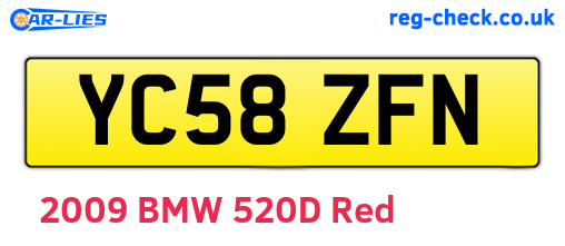 YC58ZFN are the vehicle registration plates.