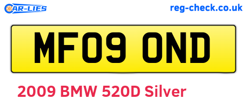 MF09OND are the vehicle registration plates.
