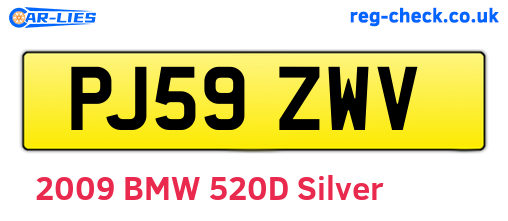 PJ59ZWV are the vehicle registration plates.