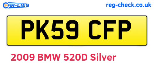PK59CFP are the vehicle registration plates.