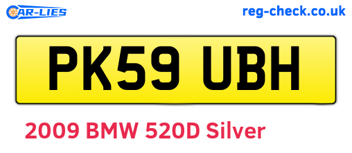 PK59UBH are the vehicle registration plates.