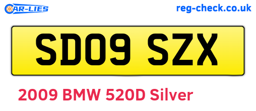 SD09SZX are the vehicle registration plates.