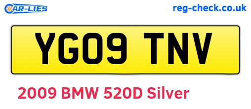 YG09TNV are the vehicle registration plates.