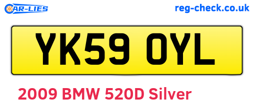 YK59OYL are the vehicle registration plates.