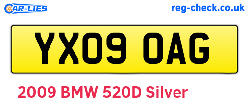 YX09OAG are the vehicle registration plates.