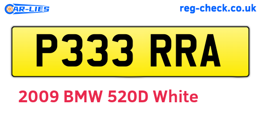 P333RRA are the vehicle registration plates.
