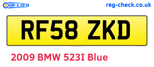 RF58ZKD are the vehicle registration plates.
