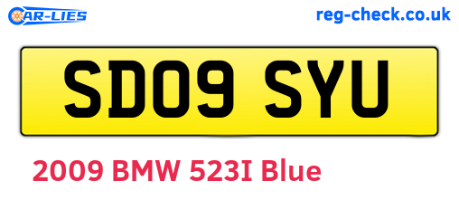 SD09SYU are the vehicle registration plates.