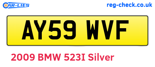 AY59WVF are the vehicle registration plates.