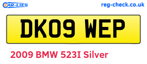 DK09WEP are the vehicle registration plates.